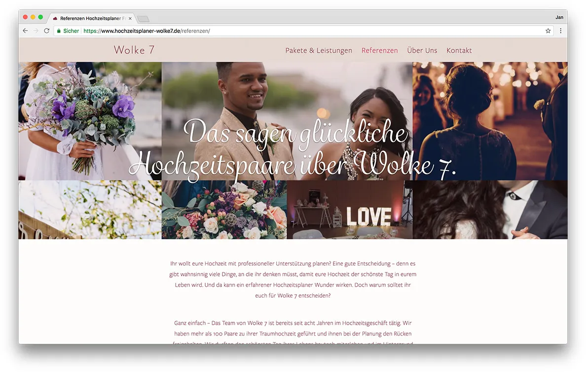 KreativBomber Onlineagentur Freiburg - Hochzeitsplaner Wolke 7 Freiburg Referenzen