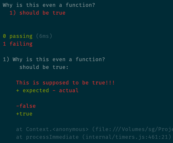 Output with custom error message