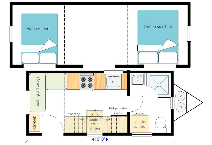 Two Bedroom Tiny House Floor Plans 2 Bedroom - Livingroom Ideas