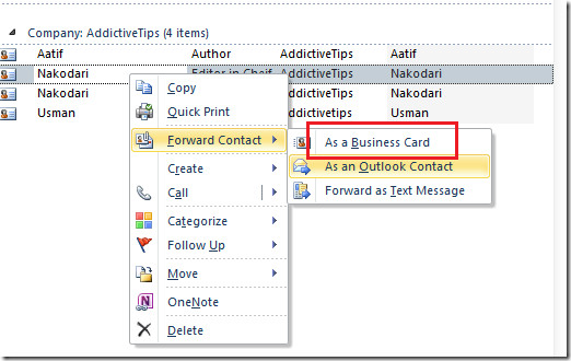 how to export contacts from outlook 2010 to vcard
