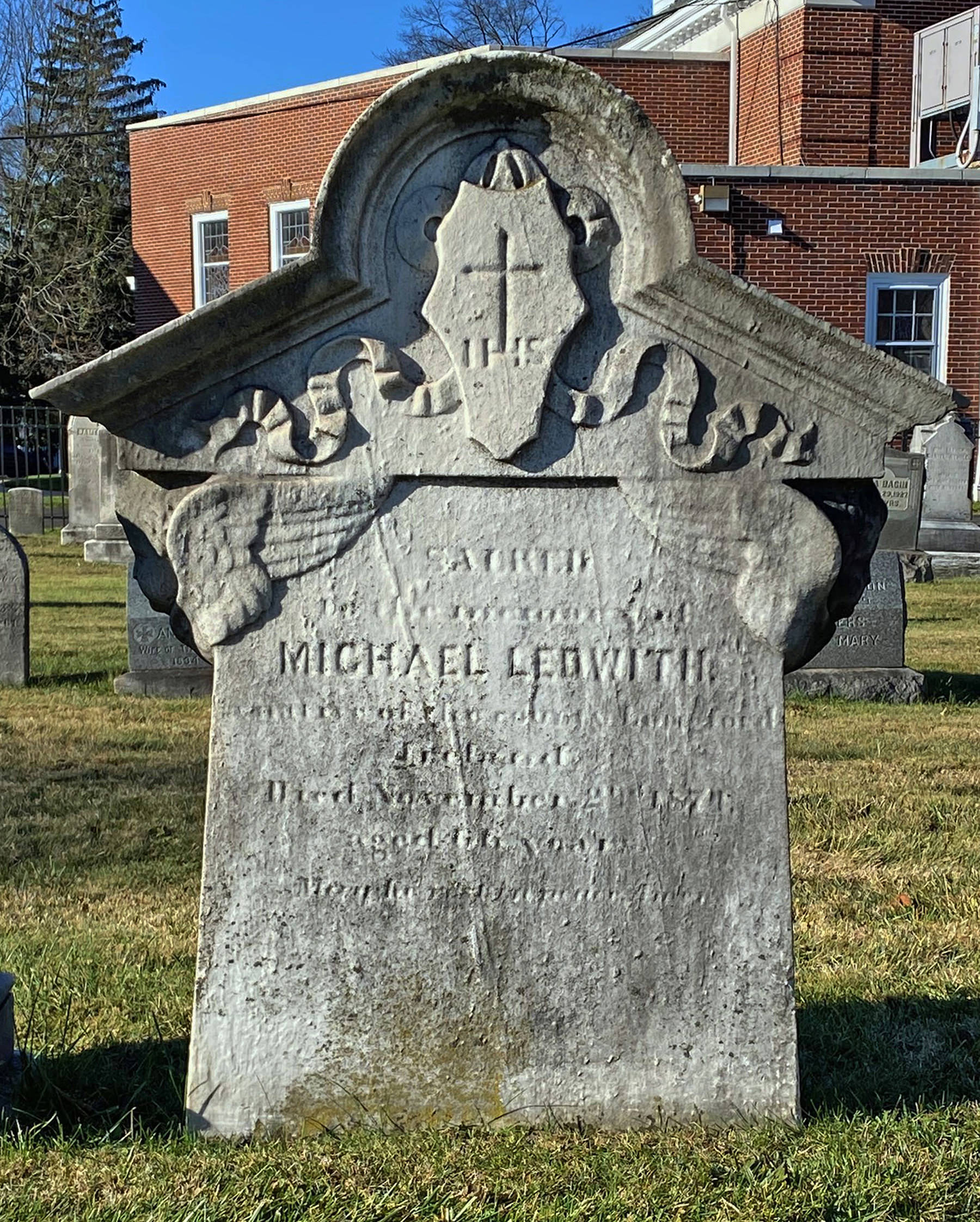 Tombstone at Our Lady of Mount Carmel