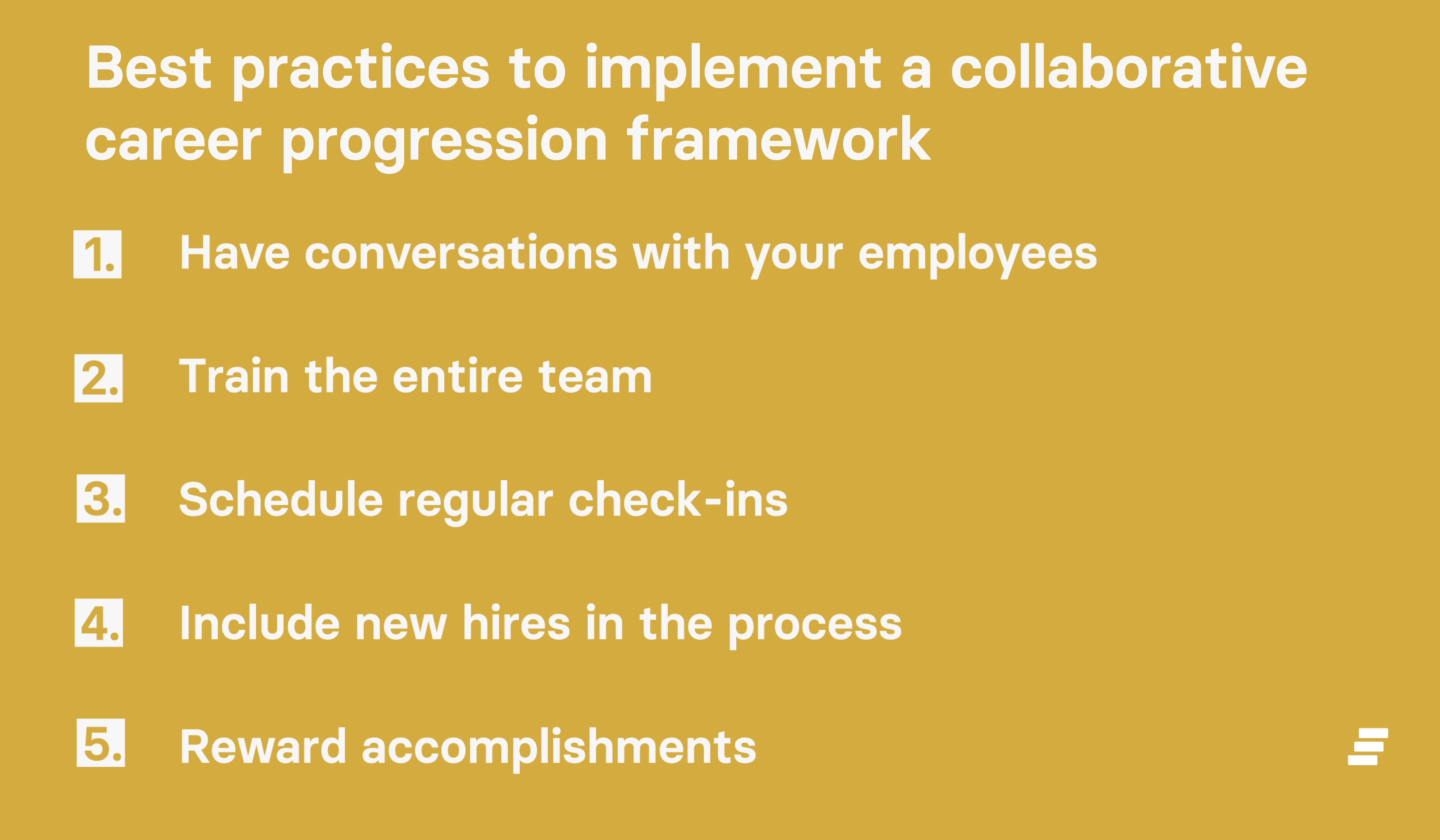 Graphic showing best practices for implementing collaborative career frameworks