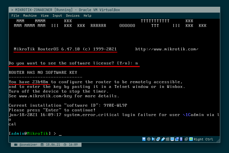 Installation Mikrotik Router OS Done