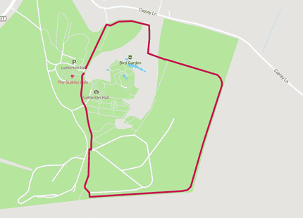 Lotherton Hall Boundary 2k Loop run route map card image