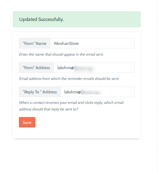 Email configuration Email configuration