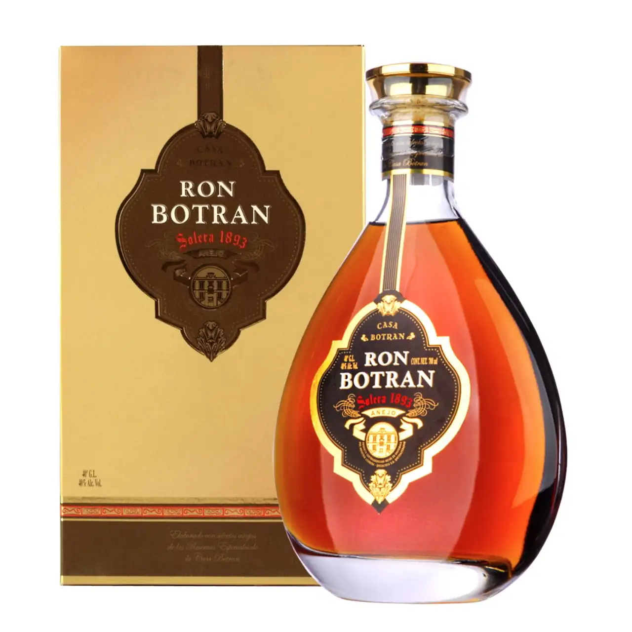 Image of the front of the bottle of the rum Botran Solera 1893 Gran Reserva