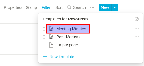 Notion Meeting Minutes Template