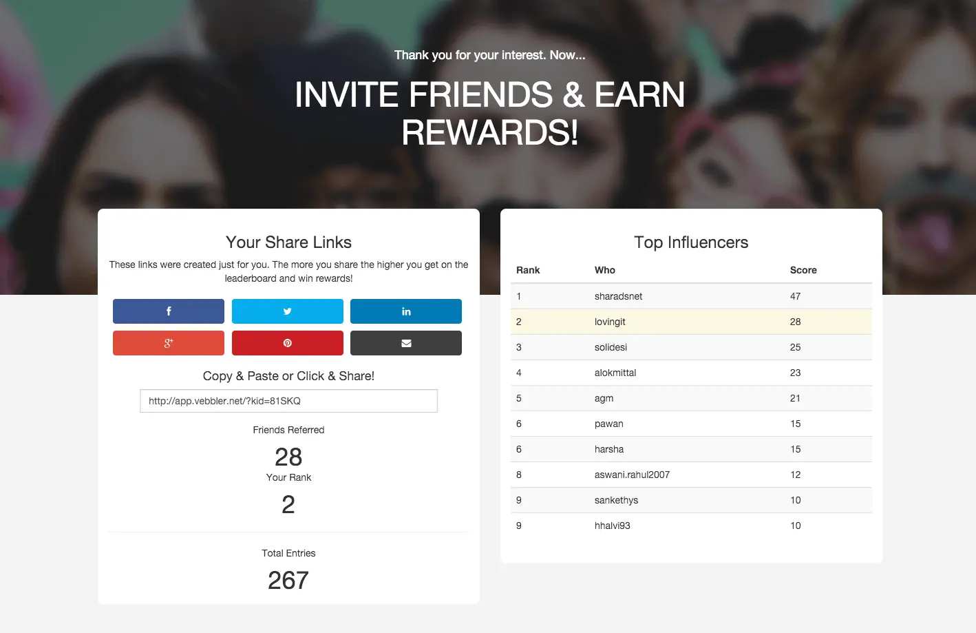 Vebbler drives 18,000+ leads with a customer leaderboard