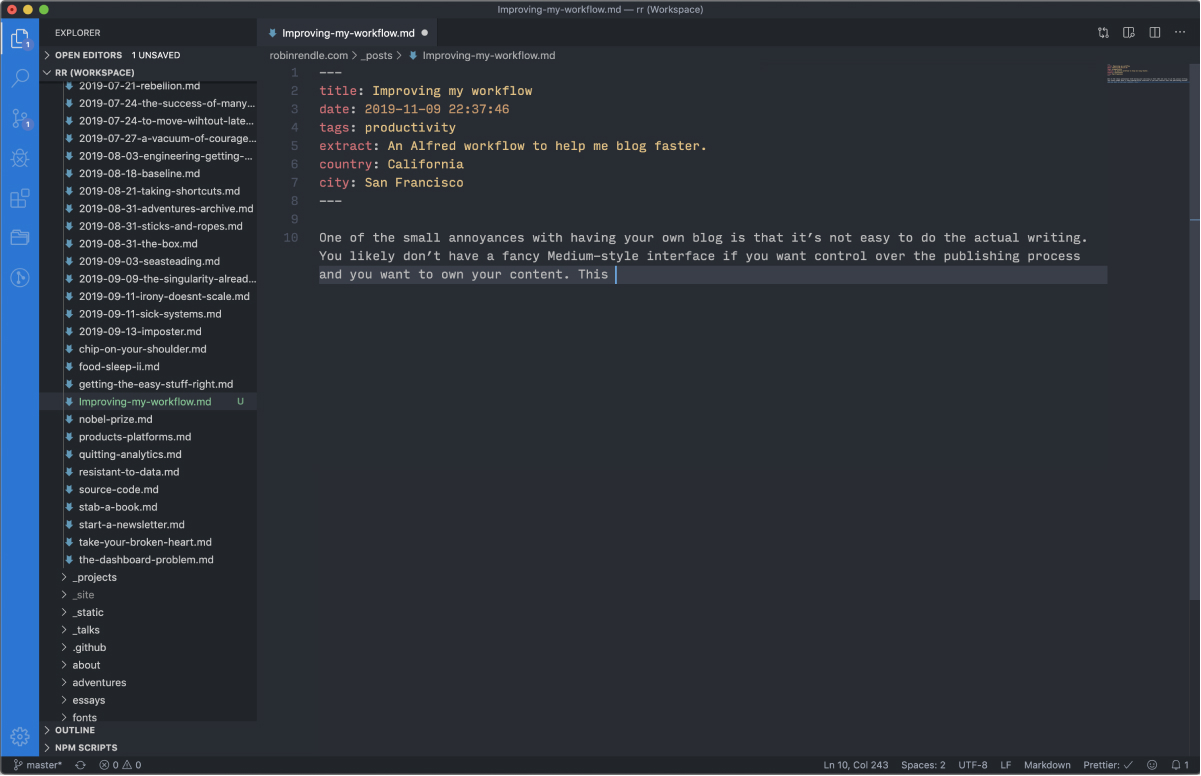 A screenshot of VS Code