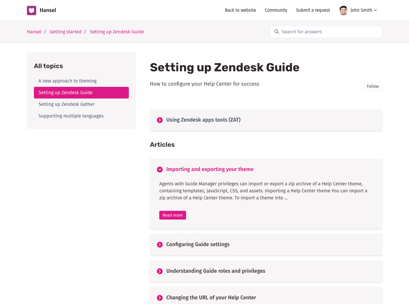 Hansel Zendesk Guide theme - Screenshot 5