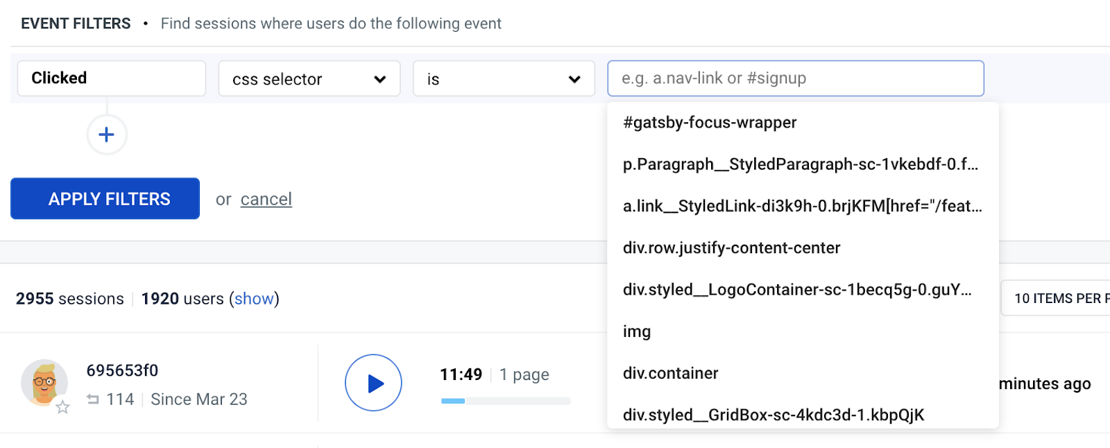 Filters update LiveSession Blog