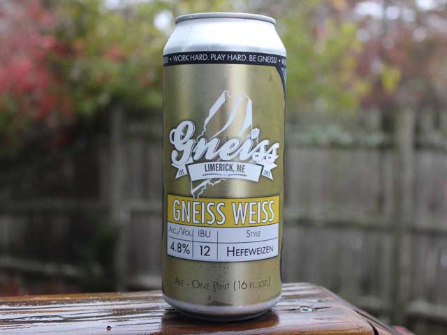 Gneiss Weiss, a Hefeweizen brewed by Gneiss Brewing Company