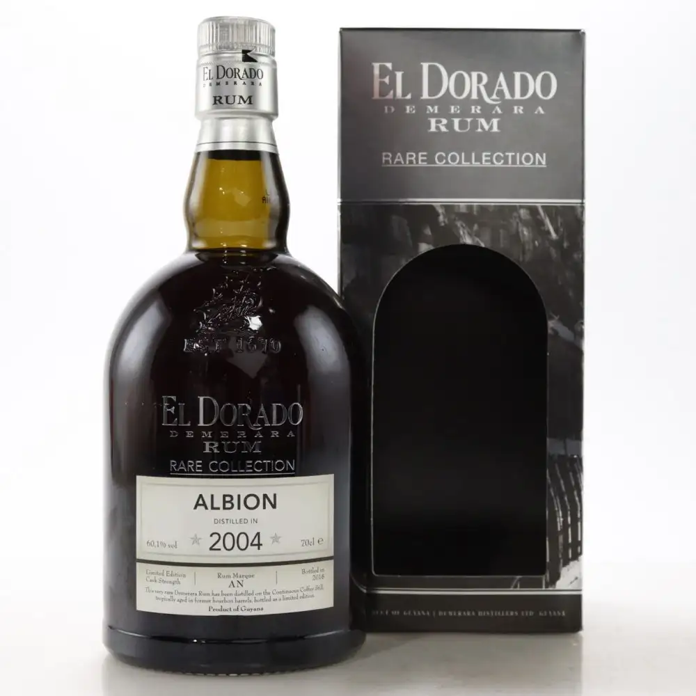 Image of the front of the bottle of the rum El Dorado Rare Collection AN