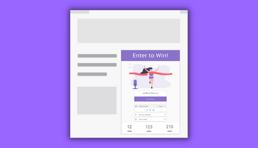 Use embedds or popups on your site to run viral contests.