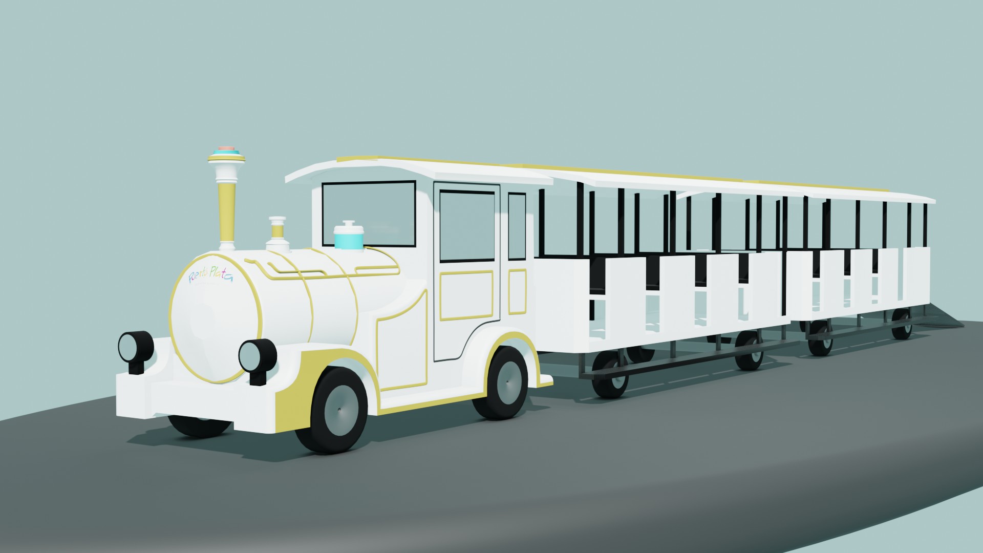 A 3D model of a tourist train