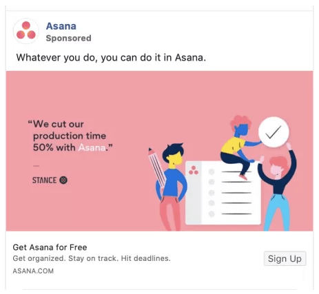 Asana facebook ad