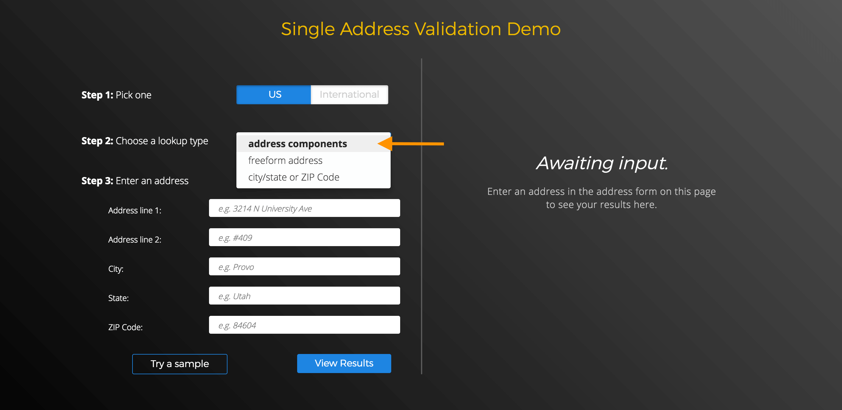 find county by mailing address components