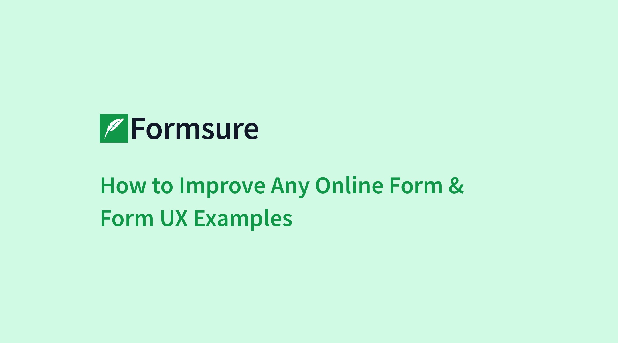 How to Improve Any Online Form & Form UX Examples - Formsure