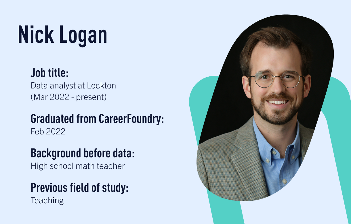 Nick Logan, a CareerFoundry data analytics graduate
