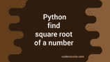 Python program to find the square root of a number - CodeVsColor image.