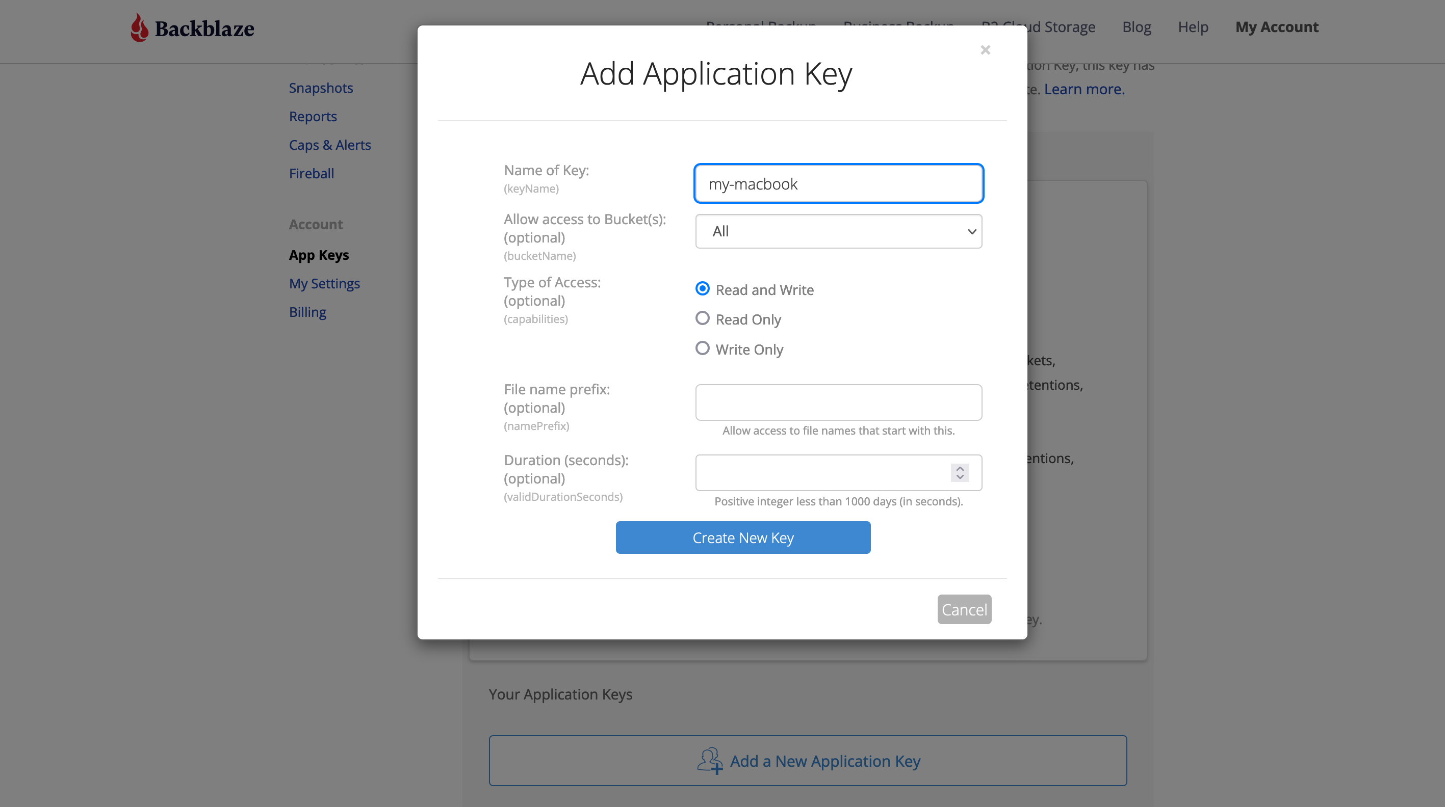 Creating a new management key