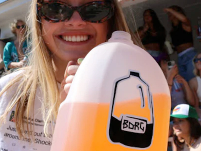 A girl holding a B.O.R.G. at a Twitter Party
