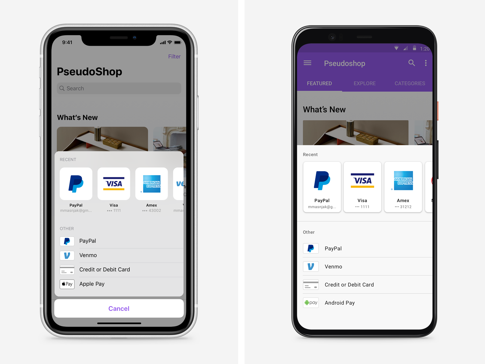 Drop-In Mobile Payment Interface