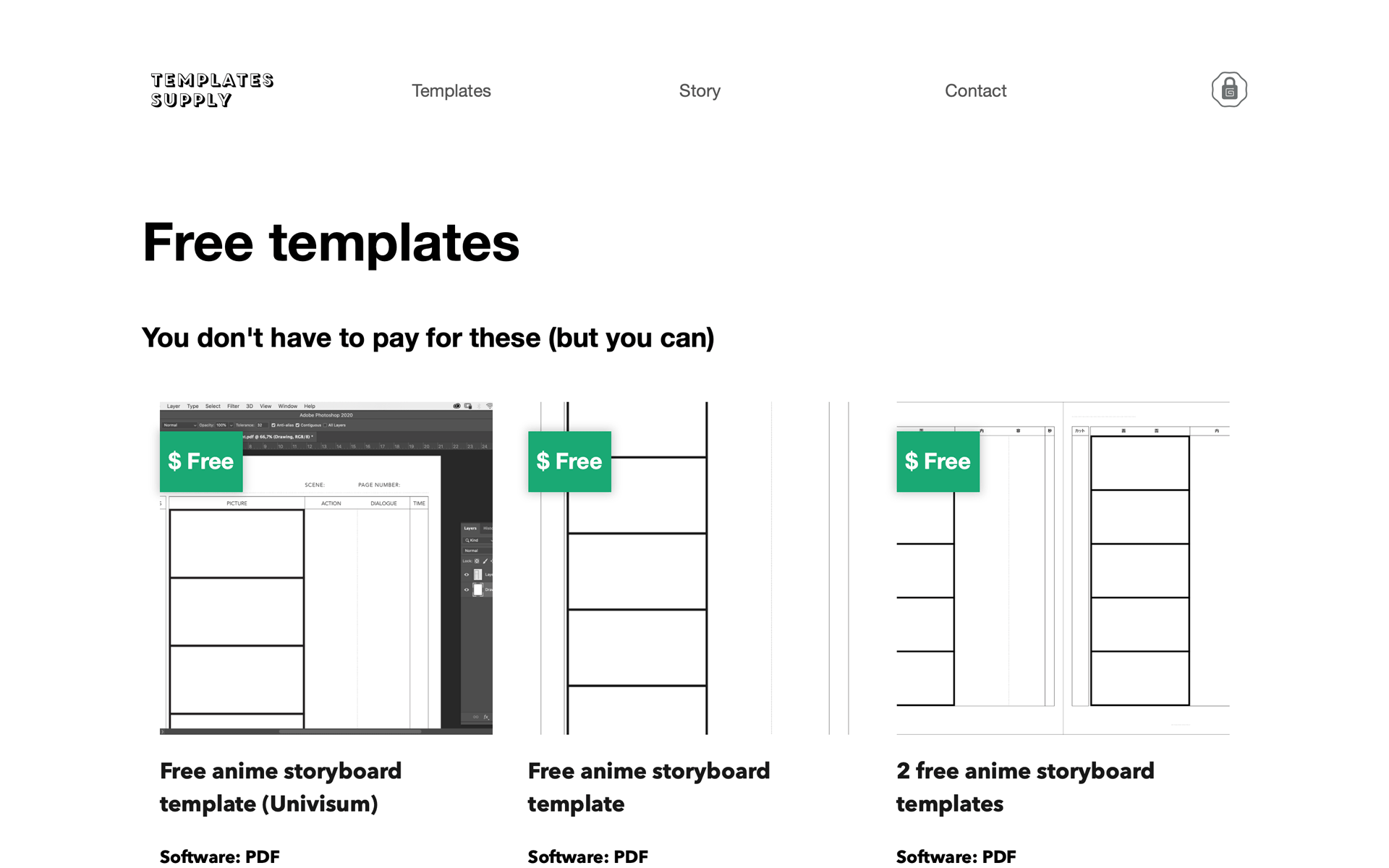 Template Supply free templates page