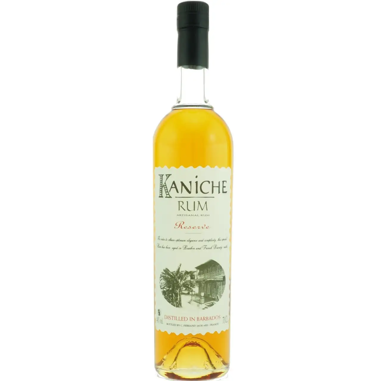 Image of the front of the bottle of the rum Kaniché Réserve