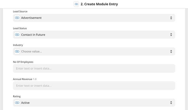 Customize the parsed data to be sent to Zoho CRM