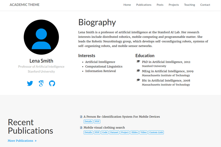 Starter-Hugo-Academic