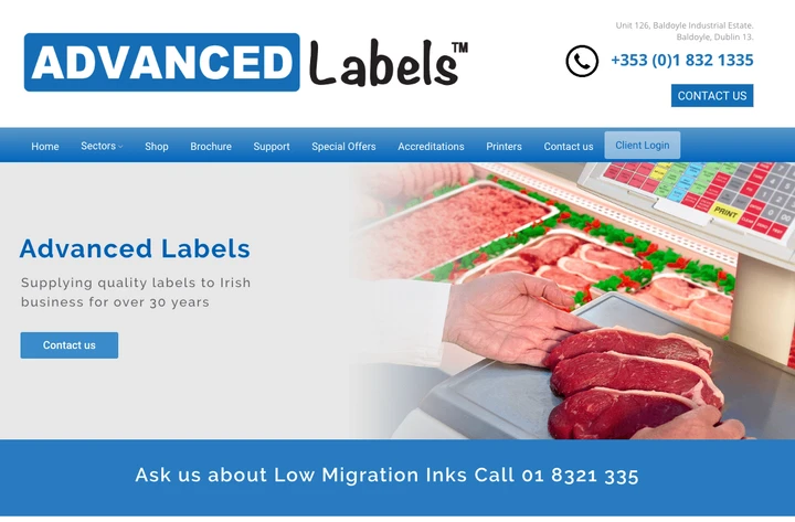New Website for Advanced Labels Dublin