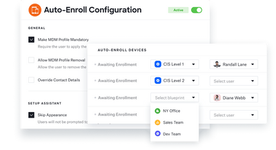 Auto-Enroll Configuration screen