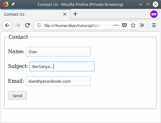 Contact Form with HTML