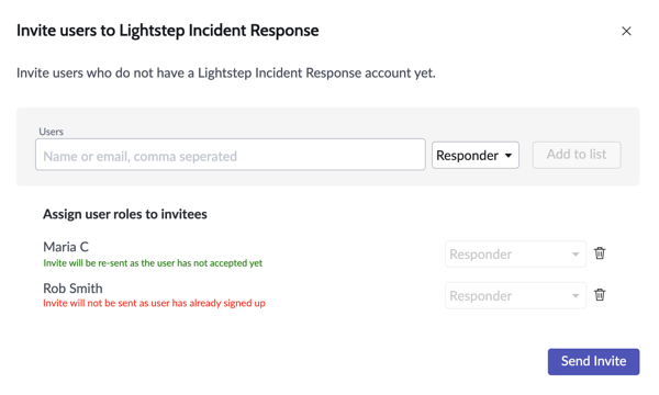 Re-invite users to join Incident Response.