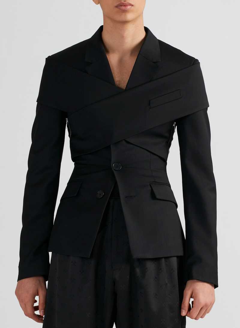 Dabir Jacket Wool Black, front view. GmbH AW22 collection.