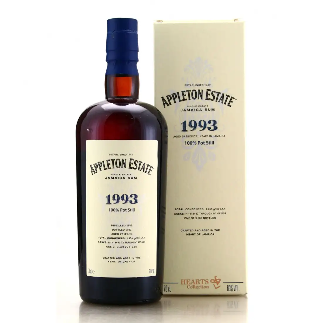 Image of the front of the bottle of the rum Hearts Collection - 1993