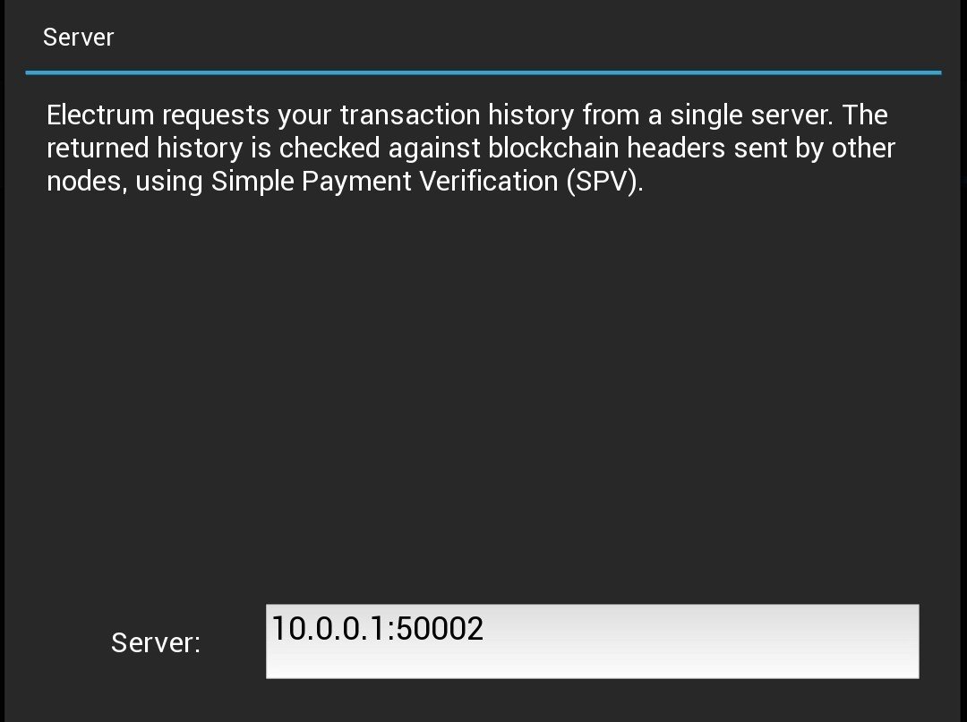 Electrum Android network settings