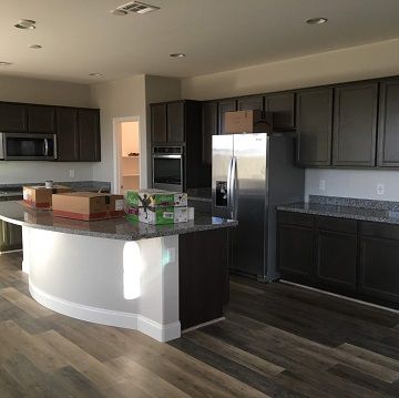 newly painted modern kitchen cabinets and walls
