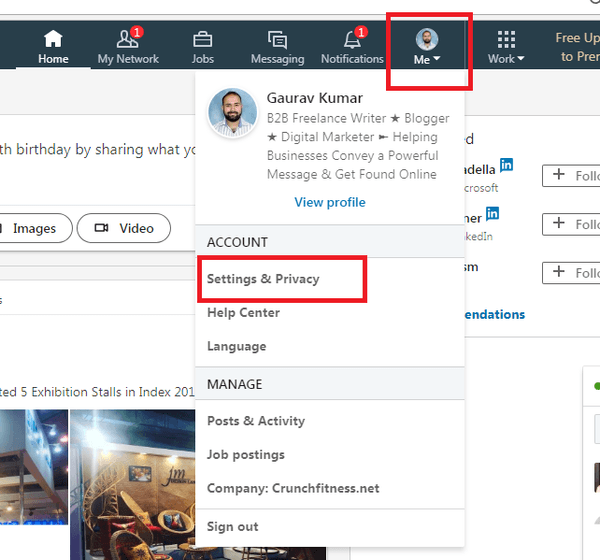 How to Control Who Sees Your Activity Feed In LinkedIn Covve