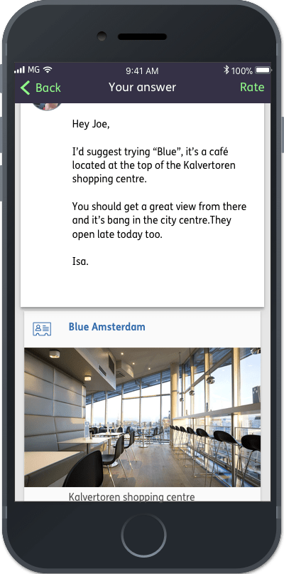 Screenshot of Manyguide application on a phone.