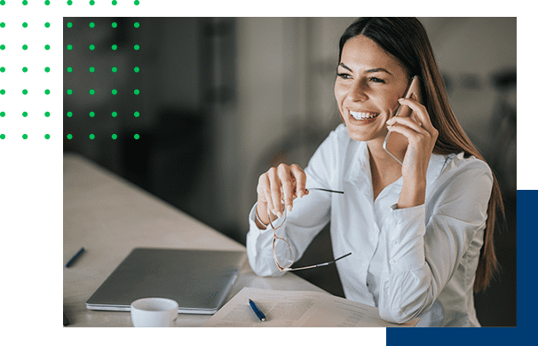 Smiling woman on the phone