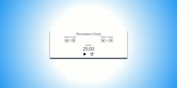 Screenshot of my project Pomodoro Clock
