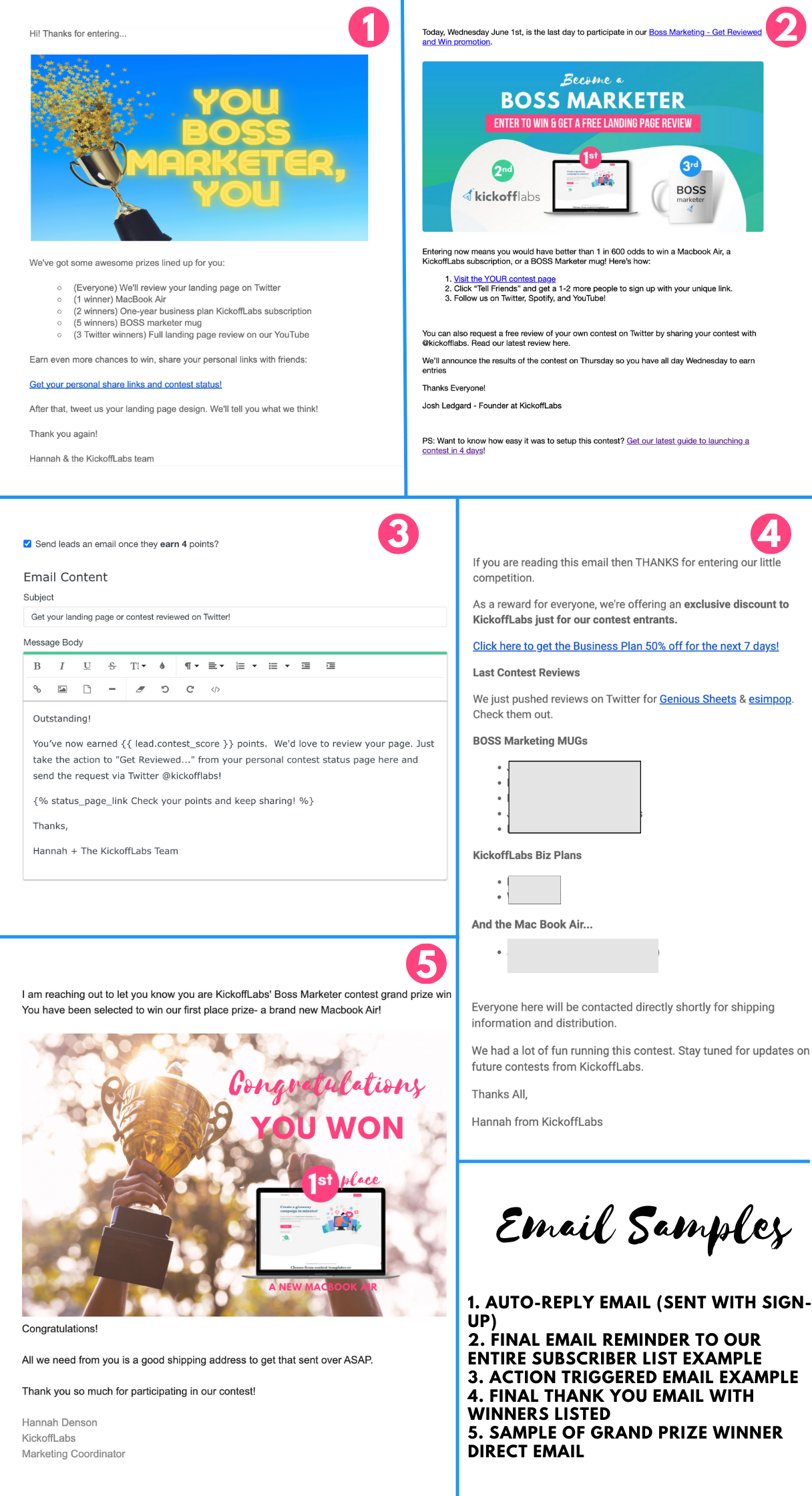 Contest Email Examples 