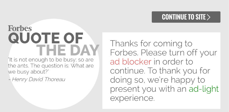 The Forbes splash screen