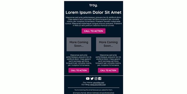 Screenshot of a simple email template