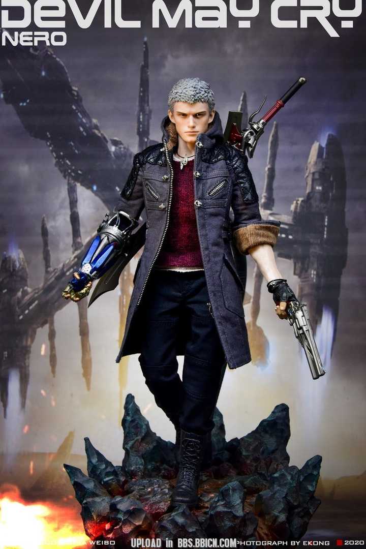 Details about   1/12 Scale Devil May Cry Demon Hunter Nero Head Sculpt Unpainted Fit 6" ML Body