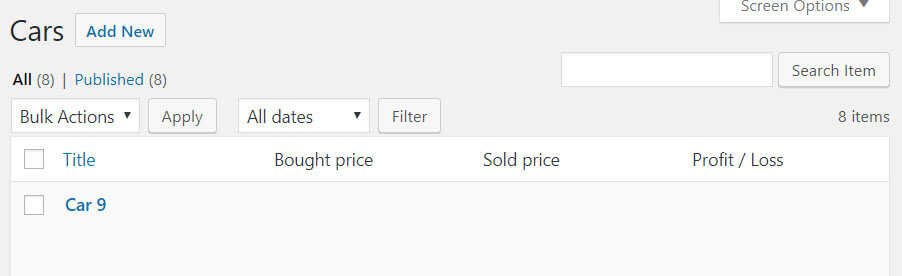 Custom columns labels added
