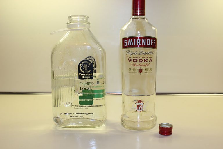 Cheap, inexpensive vodka, ready to be infused with honey and oats