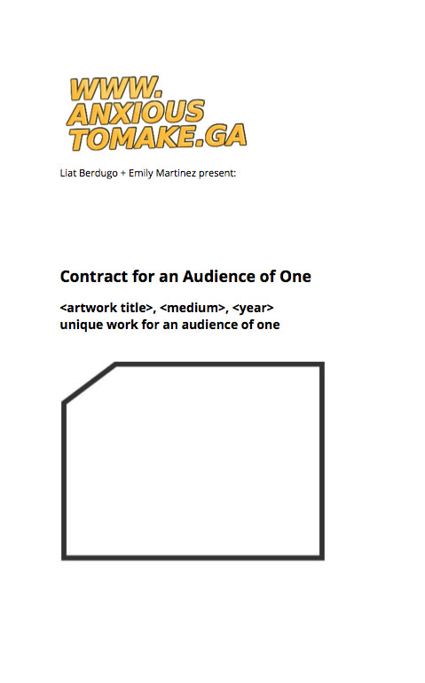 Contract for Audience of One